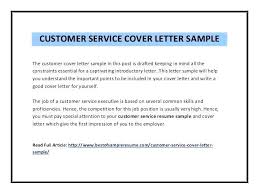 Cover Letter Format For Customer Service Representative