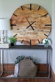 Large Modern Wall Clock Spalted Maple