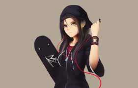 Illustration, monochrome, long hair, anime. Wallpaper Girl Anime Long Hair Black Hair Images For Desktop Section Art Download