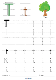 free printable letter t tracing worksheet