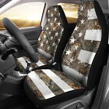 Camo American Flag Seat Covers Set Of 2