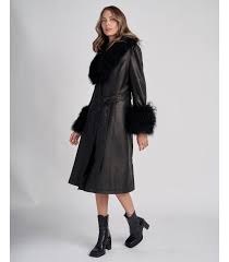 Lambs Leather Trench Coat With
