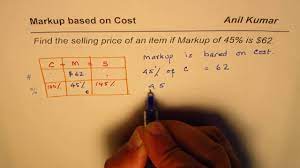 find the selling if markup and