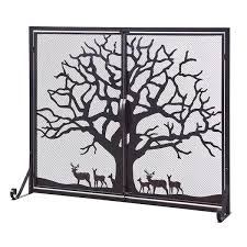 Black Iron 2 Panel Fireplace Screen