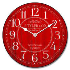 Large Red Wall Clock Red And White