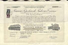 Entra nel sito e scopri di più. Banca Popolare Di Padova E Treviso Titolo Finanziario Storico Scripomuseum