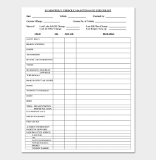 Vehicle Maintenance Schedule Template 10 For Word Excel