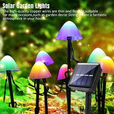 Solar Led Mushroom String Fairy Lights