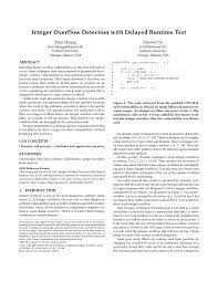 PDF) Integer Overflow Detection with Delayed Runtime Test