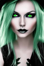 beautiful witch with green eyes and