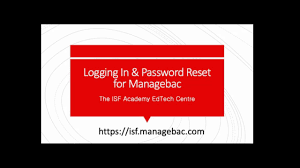 managebac logging in pword reset