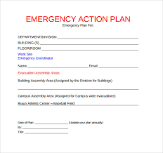 Sample Emergency Action Plan 11 Free Documents In Word Pdf