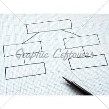 Blank Organization Chart On Graph Paper Gl Stock Images