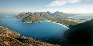 panoramic view at wineglass bay from