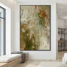 Large Framed Abstract Canvas Art Green