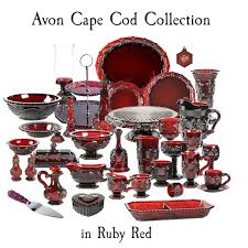 Vintage Red Glassware Dinnerware Avon