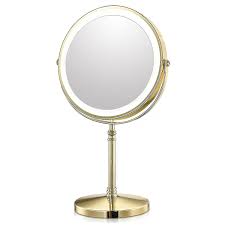 8 inch gold makeup mirror with light