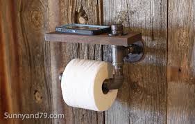 Rustic S Wood And Pipe Toilet Paper