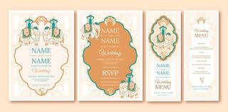 indian wedding invitation vectors