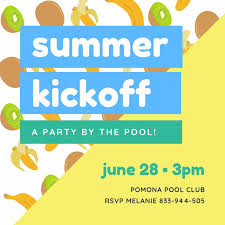 Yellow Summer Fruits Pool Party Invitation Templates By Canva