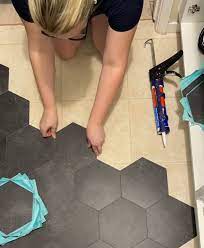 install l and stick floor tile