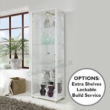 White Glass Storage Cabinet Shelves