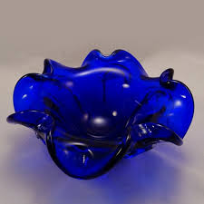 Large Royal Blue Murano Glass Bowl