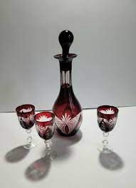 Ruby Red Glass Decanter Ruby Red Cut