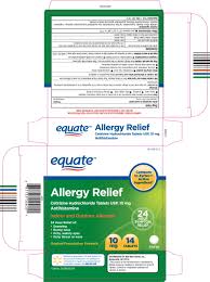 Equate Allergy Relief Tablet Film Coated Wal Mart Stores