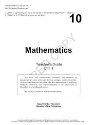 Math10 Tg U1
