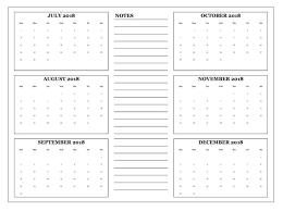 6 Month One Page Calendar 2018 Latest Calendar
