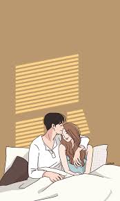 cute drawing couple wallpapers 4k hd