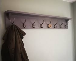 Grey Coat Rack With Shelf Solid Wood