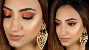 sunset orange makeup for weddings