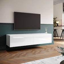 Elegant White Floating Tv Unit Cabinet