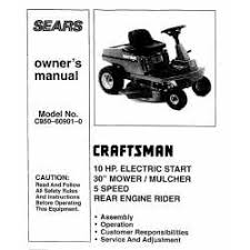 craftsman tractor parts manual c950 60901 0