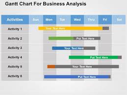 Gantt Chart For Business Analysis Flat Powerpoint Design