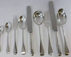 Image of set of sterling silver tableware