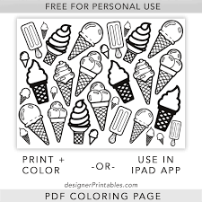 Use these ice cream coloring sheets with. Free Printable Coloring Page Ice Cream Cones