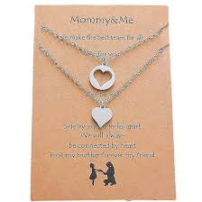 heart necklace 2 piece mother daughter