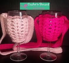 Pattern Crochet Wine Glass Holders With
