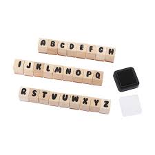 All letters appear individually on a single sticker. Wooden Stamp A Z Kmart Wooden Stamps Toys By Age Kids Wooden Kitchen
