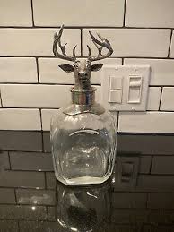 Glass Stag Deer Bar Decanter Bottle