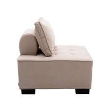 Square Beige Ottoman Sofa Chair