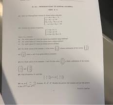 Introduction To Linear Algebra Test
