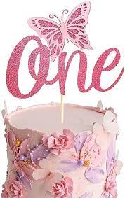 1st Birthday Cake Butterfly Theme gambar png