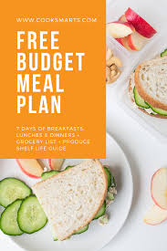 7 Day Meal Plan With Breakfasts Lunches Dinners Cook Smarts
