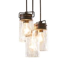 Allen Roth Vallymede Aged Bronze Farmhouse Clear Glass Jar Pendant Light In The Pendant Lighting Department At Lowes Com