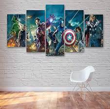 5 panel canvas iron man hulk wall art