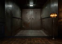 Old Empty Grunge Industrial Elevator